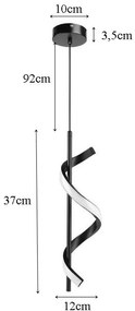 Lampa spiralna LED wisząca sufitowa AT49-1SL-Black