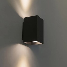 Zestaw 2 nowoczesnych lamp ściennych czarnych kwadratowych 2-światłowych - Sandy