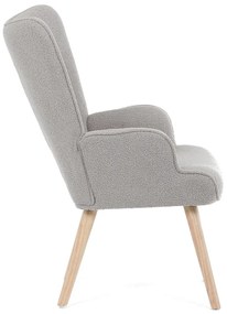 Fotel uszany Bouclé GREY2, szary