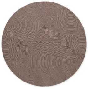 Szarobrązowy wełniany okrągły dywan tkany ręcznie ø 120 cm Eleni Taupe – Hanse Home