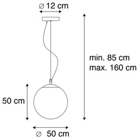 Skandynawska lampa wisząca mleczne szkło 50cm - Ball Nowoczesny Oswietlenie wewnetrzne