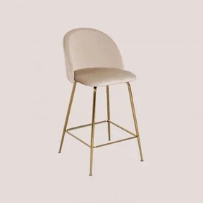Zestaw 2 Wysokich Stołków Z Aksamitu Kana Design Złoto & Pszenica Brązowa & ↑65 Cm - Sklum