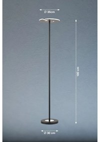 Czarna lampa stojąca LED ze ściemniaczem i szklanym kloszem (wysokość 180 cm) Dent – Fischer &amp; Honsel