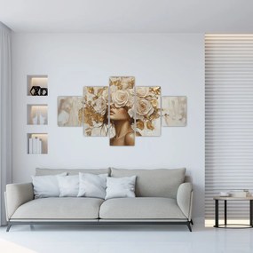 Obraz - Dziewczyna z różami (125x70 cm)