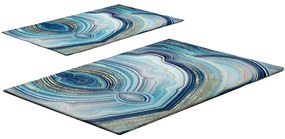 Niebieskie dywaniki łazienkowe zestaw 2 szt. 60x100 cm – Foutastic