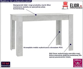 Betonowo-szary nowoczesny stół – Sans