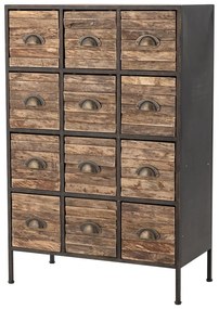 Czarno-brązowa metalowa komoda 60,5x92x33,5 cm Matteo – Bloomingville