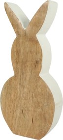 Drewniany wielkanocny zając NUBBIN 18 cm, biały