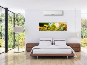 Obraz żółtych kwiatów (170x50 cm)