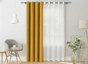 Żółta zasłona OXFORD 140x250 cm Zawieszanie: Taśma z wiązaniami