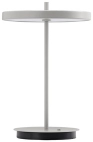 Jasnoszara metalowa lampa stołowa LED z metalowym kloszem (wysokość 31 cm) Asteria Move – UMAGE