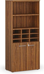 Regał sortujący PRIMO WOOD, 800 x 420 x 1781 mm, 9 przegród, orzech