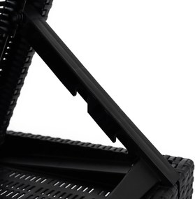 Leżak ogrodowy, składany Montero - regulowane oparcie, czarny