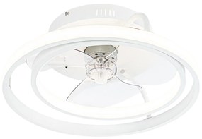 Biały Wentylator sufitowy z lampą 46,5 cm z LED i pilotem - KeesDesignerski Oswietlenie wewnetrzne