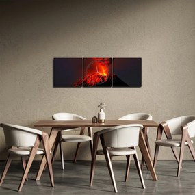 Obraz wulkanu (z zegarem) (90x30 cm)
