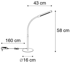 Designerska lampa stołowa czarna z diodą LED i ściemniaczem dotykowym - PalkaDesignerski Oswietlenie wewnetrzne