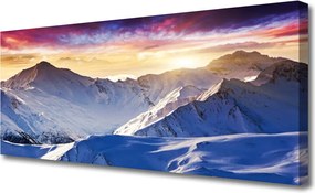 Duży obraz na płótnie Majestat Śnieżnych Szczytów