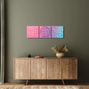 Obraz kolorowej tekstury (z zegarem) (90x30 cm)