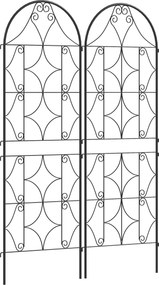 Outsunny Pergola Metalowa 2 szt. Wkopywana, Antykorozyjne Wsparcie dla Roślin Pnących 50x150 cm, Czarna
