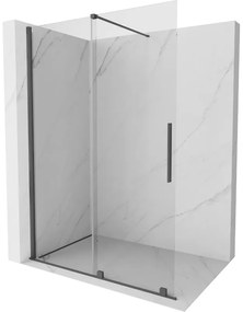 Mexen Velar ścianka prysznicowa rozsuwana Walk-in 160 x 200 cm, transparent 8 mm, gun gray szczotkowany - 871-160-000-03-66