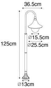 Zewnetrzna Klasyczna latarnia zewnętrzna antyczne złoto 125 cm IP44 - Daphne klasyczny/Antyczny Oswietlenie zewnetrzne