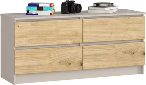 Komoda z 4 szufladami dąb artisan + kaszmir W6-H93