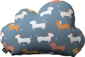 Poduszka Soft Cloud kolor niebieski tkanina wzorzysta