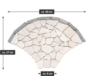 Mozaika z naturalnego kamienia, wachlarz, beż 0,98 m².