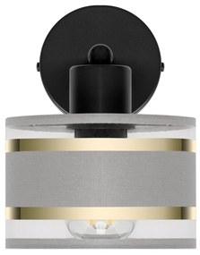 Czarny kinkiet LED z szarym abażurem WD-TI-1010SC-GR jednopunktowy ind