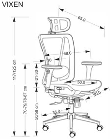 Fotel biurowy VIXEN czarny ergonomiczny  HALMAR