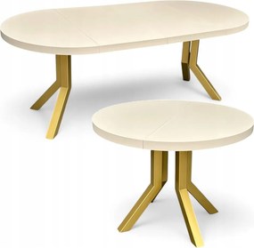 Stół okrągły rozkładany KASZMIR Ø110/210 cm NOGI METAL X SLIM ZŁOTE