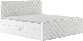 Nowoczesne łóżko tapicerowane TOGO z pojemnikiem na pościel 120x200 cm w tkaninie CENTAUR 1 białej