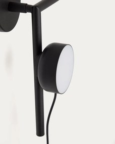 Czarny metalowy kinkiet LED ze ściemniaczem do kontaktu Orey – Kave Home