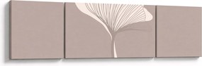 Obraz - Beżowe liście N⁰3 (170x50 cm)