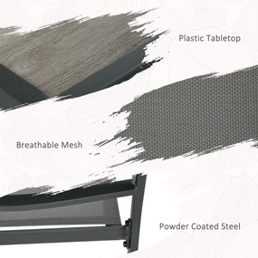 Outsunny Zestaw mebli ogrodowych, stół i 6 krzeseł, 150 x 87 x 72 cm, szary | Aosom PL