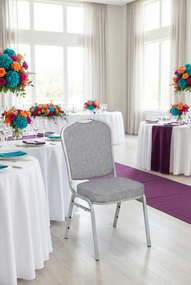 Szare krzesło bankietowe stalowe L6-S63