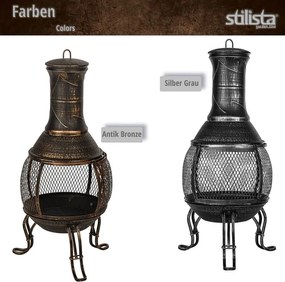 STILISTA Kominek tarasowy, 89 cm, srebrny / szary