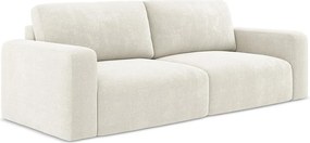 Kanapa 3-osobowa z funkcją spania - z tkaniny szenilowej - biały - KONA