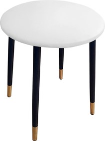 Taboret TRIX stelaż metalowy STOŁEK LOFT : Kolor nogi - Czarno-złota stożek, Kolor tkaniny - EKO-SKÓRA - 10D, Typ tkaniny - Eko-skóra