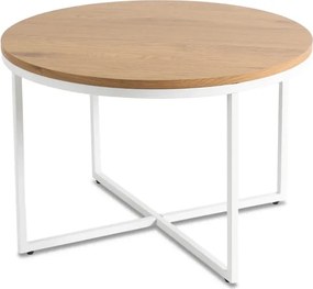 Stolik Kawowy HANTEL 70 cm Dąb Złoty/Biały Skandynawski