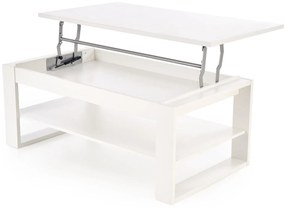 Rozkładany ławo-stół, podnoszony blat, biała 120/65-92/50-72 cm BETTY