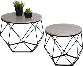 Zestaw stolików kawowych MCW-L37,  wygląd dąb-szary