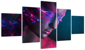 Błyszczący obraz kobiety (125x70 cm)