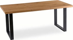 Stół Prostokątny Rozkładany TOMAS 130-230 cm Dąb Złoty/Czarny do Jadalni Nowoczesny Loft