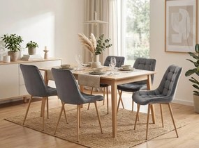 Szare krzesło do kuchni BERA aksamitne