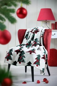 Koc świąteczny KLAUS w choinki, 130 × 160 cm