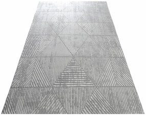 Dywan nowoczesny 3D Anett trójkąty szary 200 cm x 290 cm