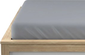 PrzytulneMieszkanie.pl Prześcieradło z mikrofibry z gumką jasnoszare 160 x 200 cm