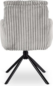 Zestaw Stół Rozkładany IBIZA 160-240 cm Czarny Marmur i 4 Krzesła Tapicerowane JUNE Szare Sztruksowe