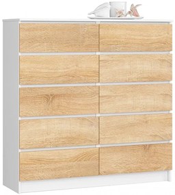 Komoda do pokoju dziecięcego biała + dąb sonoma L8-F55